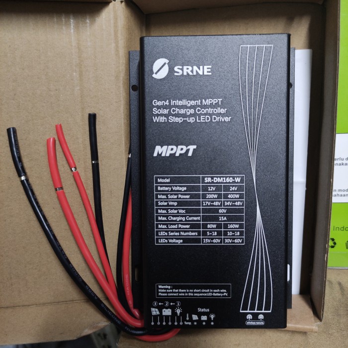 Terlaris Solar Charger Controller Mppt + Led Driver 15A Srne Sr-Dm160-W