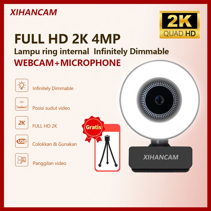Best Seller Xihancam Ip Camera Laptop Usb Webcam 2K Ring Light Kamera Webcam Pc