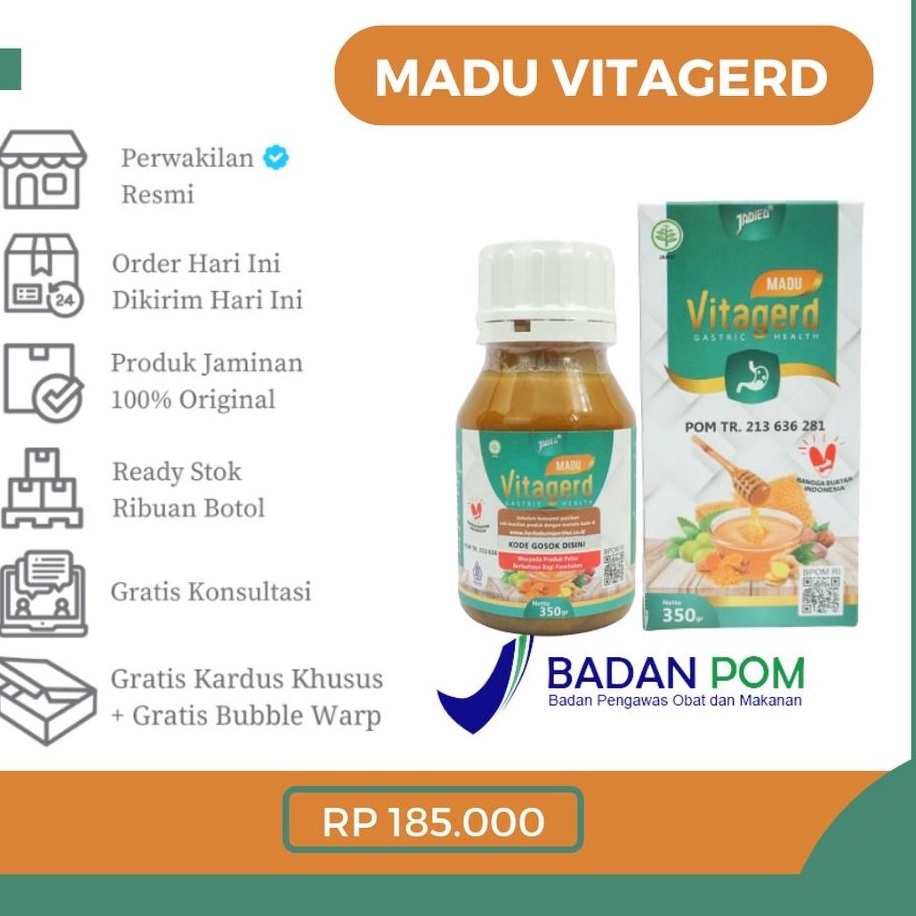 

✔✔SALE✔✔ Madu Herbal Sehat VITAGERD - 100% Bergaransi Original - BPOM - Ampuh Atasi Maag Gerd Asam Lambung Cemas Berlebihan anxiety disorder