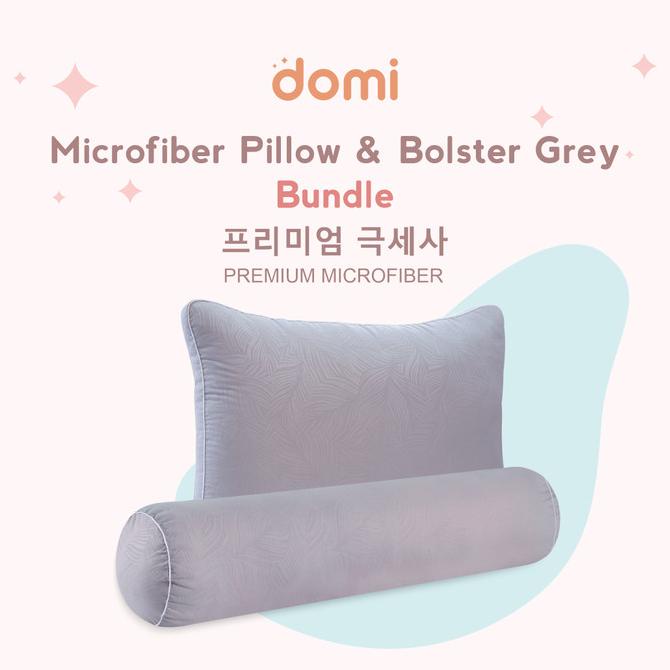 [Promo Bundling] Domi Bantal Microfiber Grey + Domi Guling Microfiber