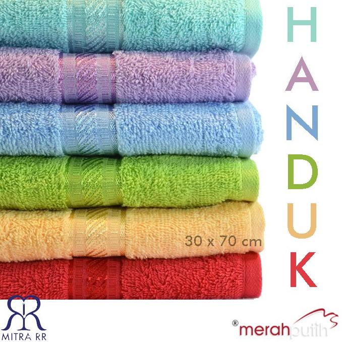PROMO GILAA MitraRR Handuk Merah Putih Kecil 70x30 Terry Palmer Handuk Olahraga Sport lariss
