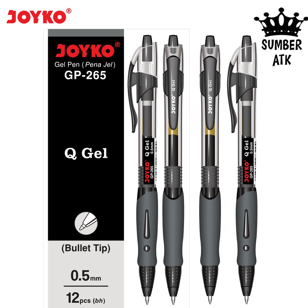 

Produk.. Gel Pen Joyko GP-265 Black / Blue / Red Q 1 Lusin / 1 Box / 12 PCS Gel 0.5 mm Pulpen Pena Mirip K-1 ECI