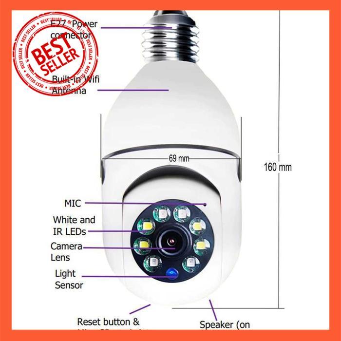 EJM - YUNYI CCTV IP CAMERA 1080P E27 WIRELESS DUAL LIGHT IR SENSOR - YY012