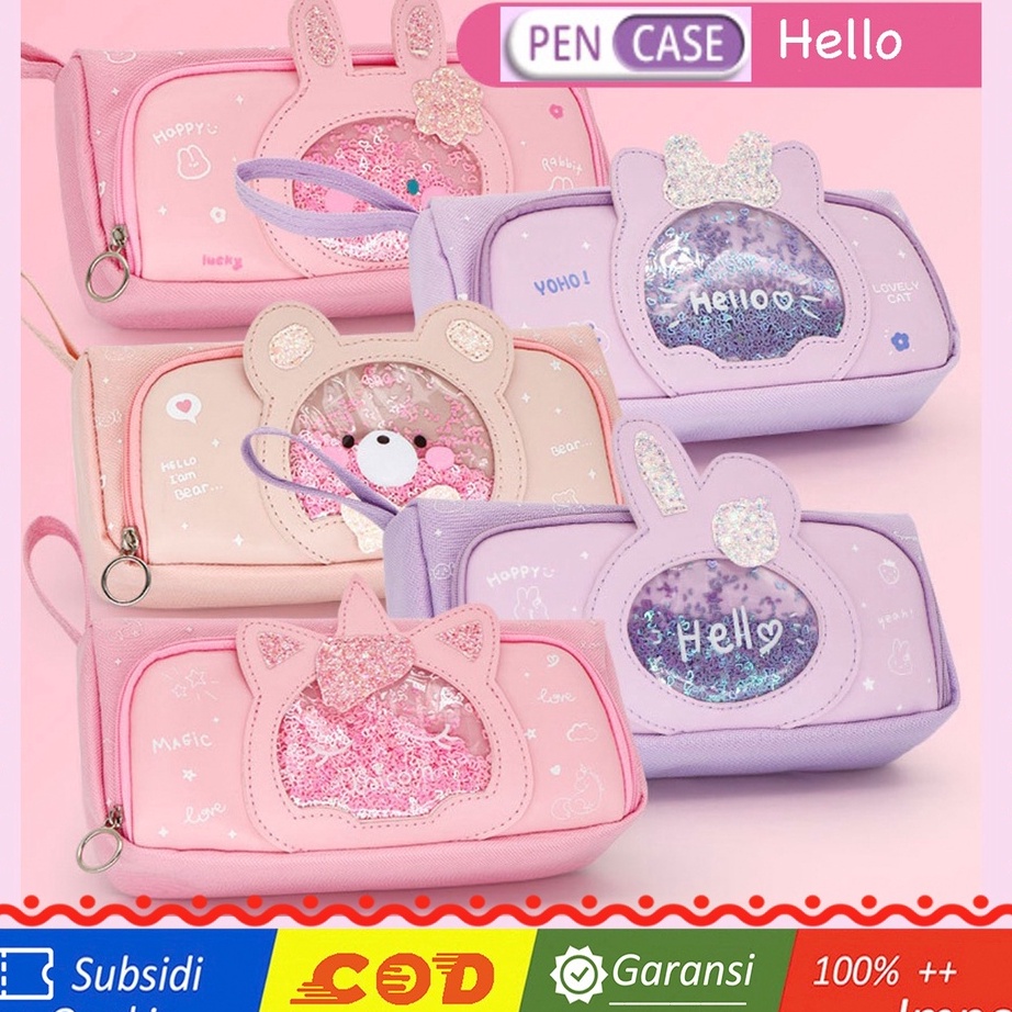 

[KODE PRODUK KKQ9H9966] TXS03 Korean Pen Pencil Case Cartoon QuickSand Animal Kotak Tempat Pensil MKT