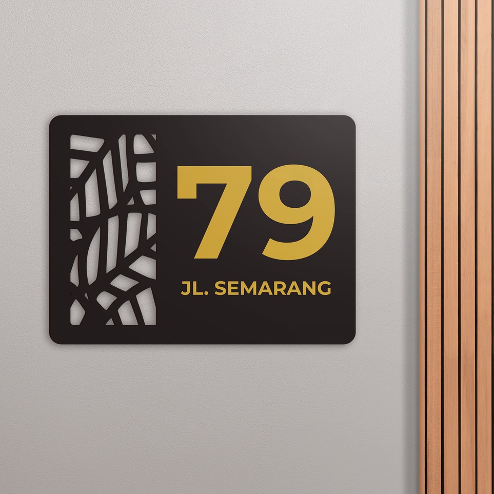 

[KODE PRODUK R0TJE9576] NOMOR RUMAH ACRYLIC PREMIUM - UKURAN 20 X 15 CM (POLA CUTTING DAUN) TAHAN SEGALA CUACA