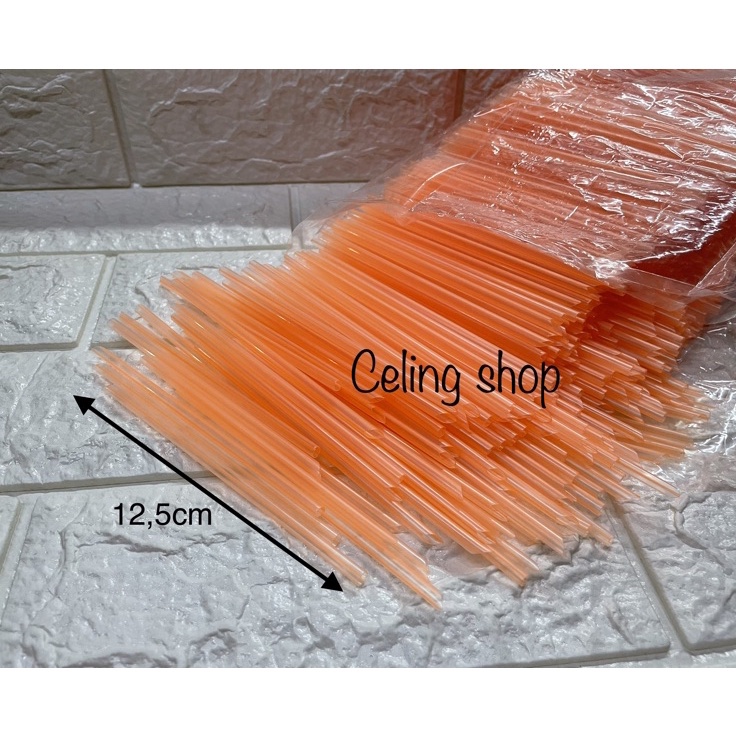 TERMURAH sedotan plastik AQUA 4mm pendek kecil mini warna es minuman