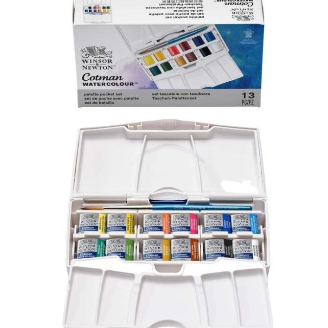 

Cotman Watercolours Pocket Plus 12 half pans Winsor & Newton