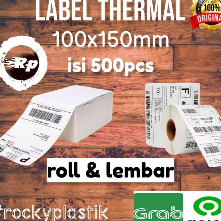 

HBKC5359㊐ Kertas Label Sticker Barcode 100x150mm Thermal isi 500pcs 10x15cm label Murah ㊒