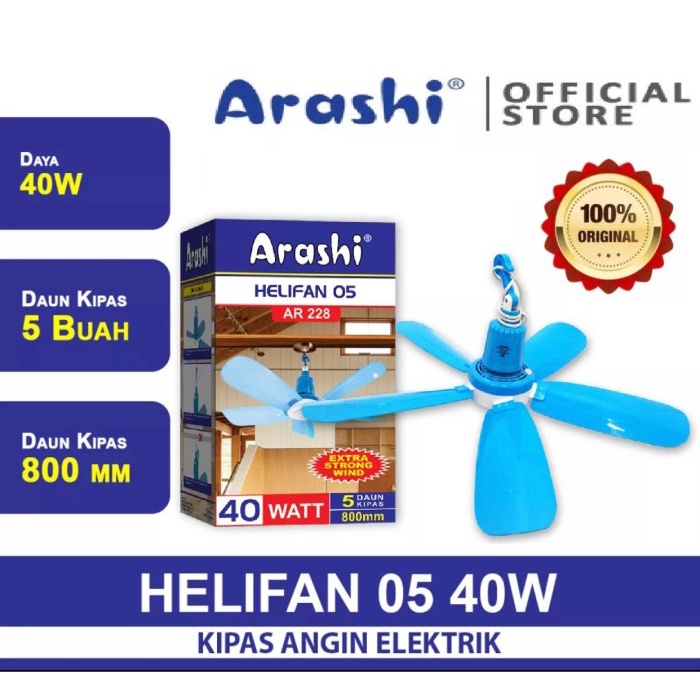 Best Seller Arashi Helifan 40W Kipas Angin Gantung 40 Watt 5 Baling - Kipas Jumbo