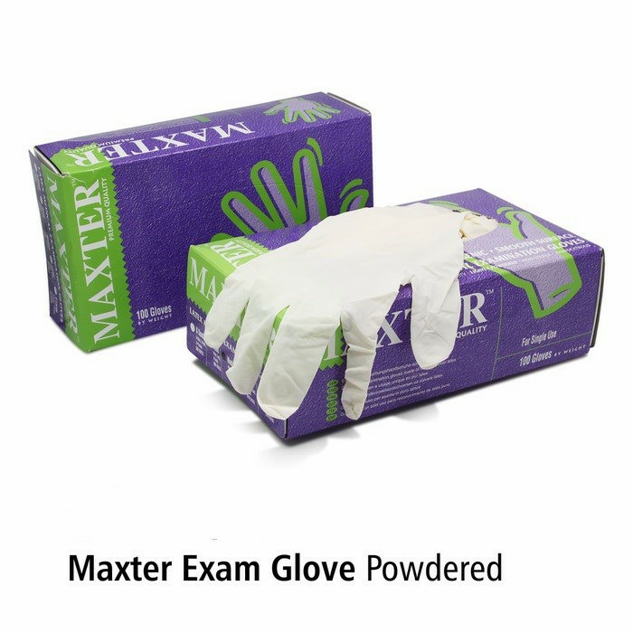 Bestseller Maxter Latex Medical Examination Gloves Isi 100/Sarung Tangan Latex