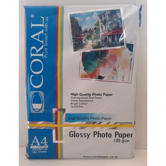 

Terlaris Photo Paper Coral Glossy 120Gsm Isi 100 Sheets