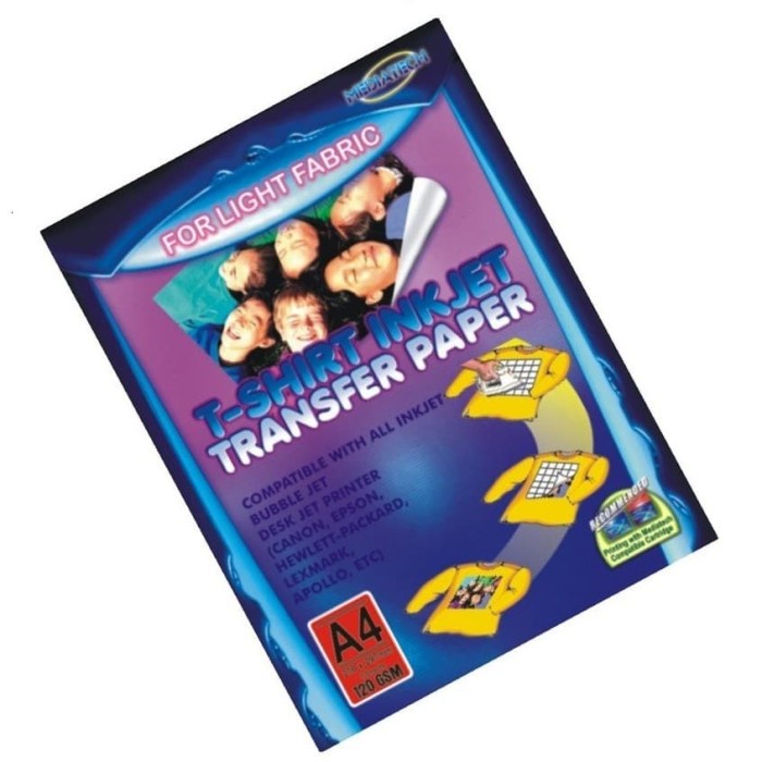 

Terlaris Mediatech - Light Fabric T Shirt Inkjet Transfer Paper A4 120Gsm