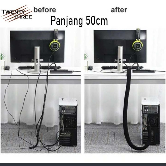 

Terlaris Pembungkus Kabel Velcro Perapih Kabel Cable Manajemen Wire Sleeve