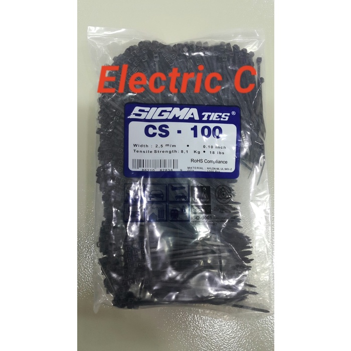 

Kabel Ties / Kabel Tis / Cable Tie CS 100 T Hitam 10 cm SIGMA