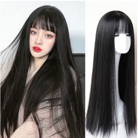 Terlaris Wig Rambut Wig - Wig Wanita Poni Lurus Panjang New