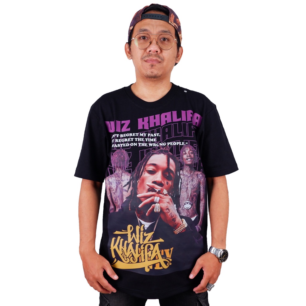 KAOS WIZ KHALIFA RAPPER MUSICIAN BAND KAOS RAPPER BAJU RAPPER WIZ KHALIFA DTF SABLON