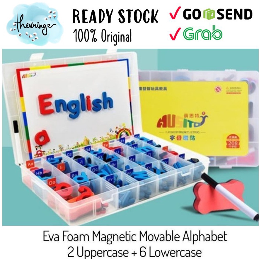 

༒ LXX 6839 MONTESSORI Eva Foam Magnetic Movable Alphabet Lowercase Uppercase Classroom Magnet Letters Moveable Huruf Magnet Alphabet Magnet foam HOT ﾐ
