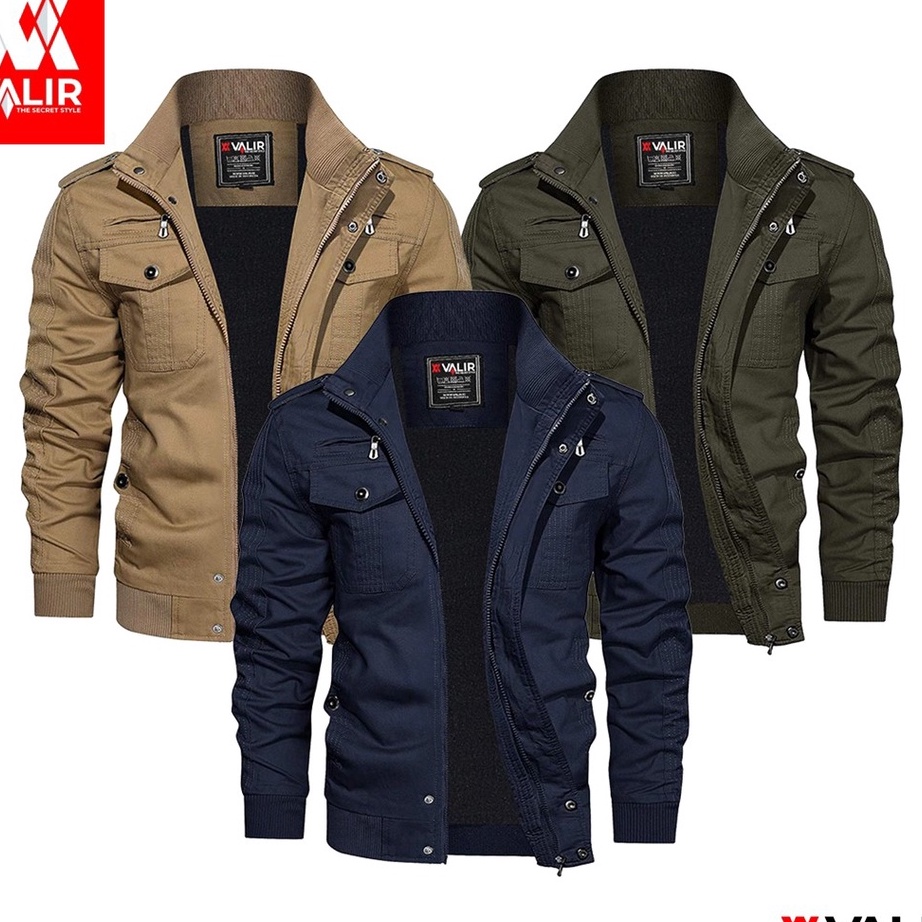 Jual Valir Edmund - Jaket Pria Bomber Model Militer terbaru Tran acket Cowok Kanvas Twill Drill Teba