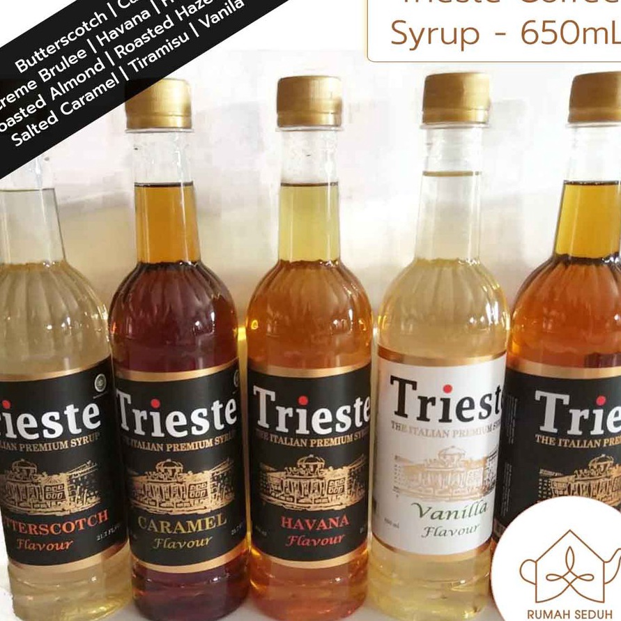 

12.12 Fasion sale Trieste Italian Syrup 650 mL - Coffee Syrup : Caramel, Vanila, Rum, Hazelnut, Irish Cream, Almond gas !!
