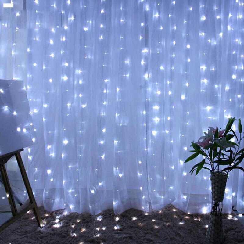 ANBLUB Lampu Hias Gorden String Lights Anti Air 3x3M 300LED Cool White - S-04