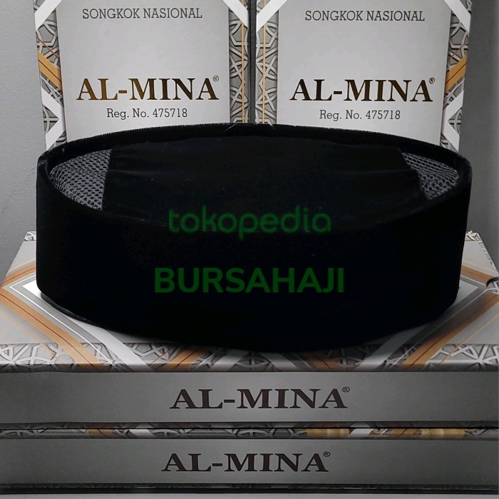 Terlaris Songkok Peci Kopiah Hitam Ac Songkok Hitam Super Al Mina