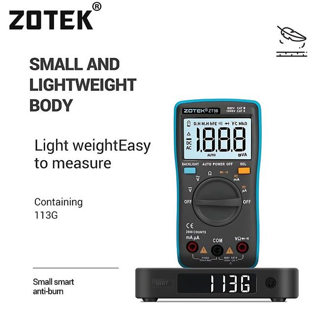 AVOMETER DIGITAL ZOTEK ZT98 / MULTITESTER DIGITAL ZT98ORIGINAL
