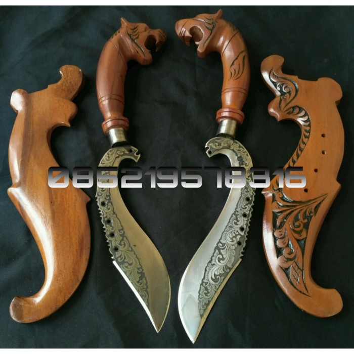 Terlaris Kujang Macan Kembar Siliwangi Ukir Batik