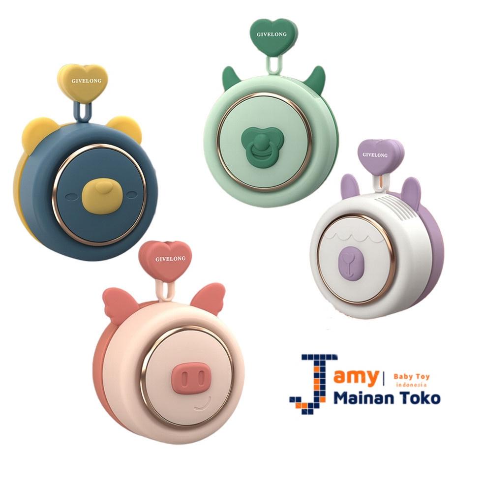 Sale Kipas Angin Mini Kipas Angin Portable Kalung Leafless Tali Cute Animal Portable Fan Rechargeabl