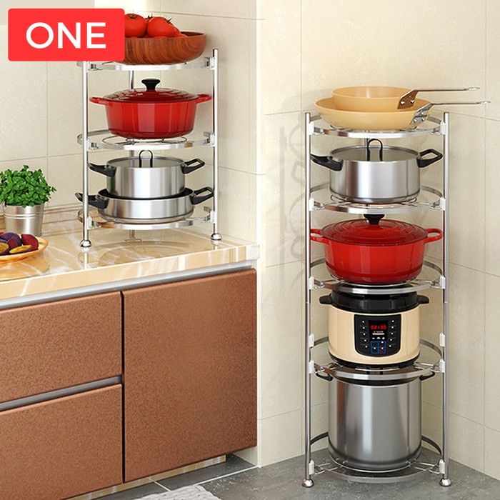 Rak Panci Wajan Multifungsi Anti Karat Rak Peralatan Dapur Bertingkat
