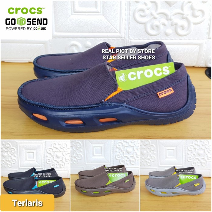 Terlaris Sepatu Crocs Pria Original Tideline Kanvas Sport