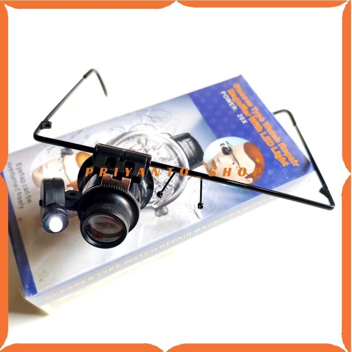 

Eye Loop 20X LED Kaca Lensa Pembesar Alat Servis Jam Tangan Elektronik