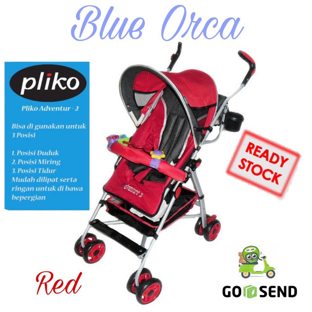 Bestseller Baby Stroller Pliko 108 Adventure 2 / Kereta Dorong Bayi [ Merah ] - Merah