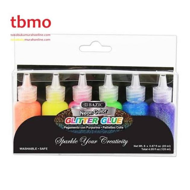 

TBMO NEON COLOR GLITTER GLUE 20ML ISI 6PCS 3468 BAZIC / LEM GLITTER