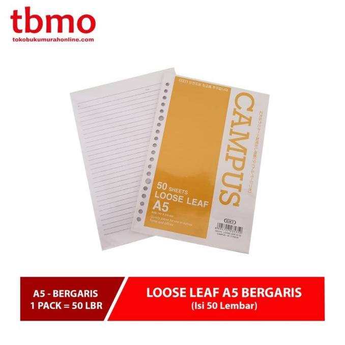 

TBMO LOOSE LEAF A5-50 KIKY AA624319 / KERTAS BINDER GARIS