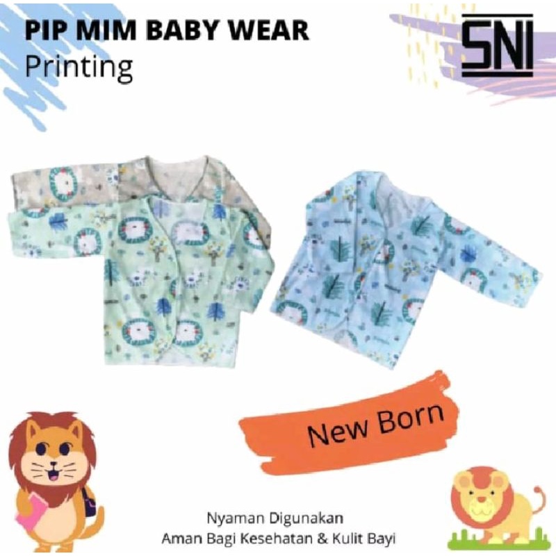 Baju Panjang Newborn Pipmim Baju Bayi Baru Lahir PRINTING pipmim