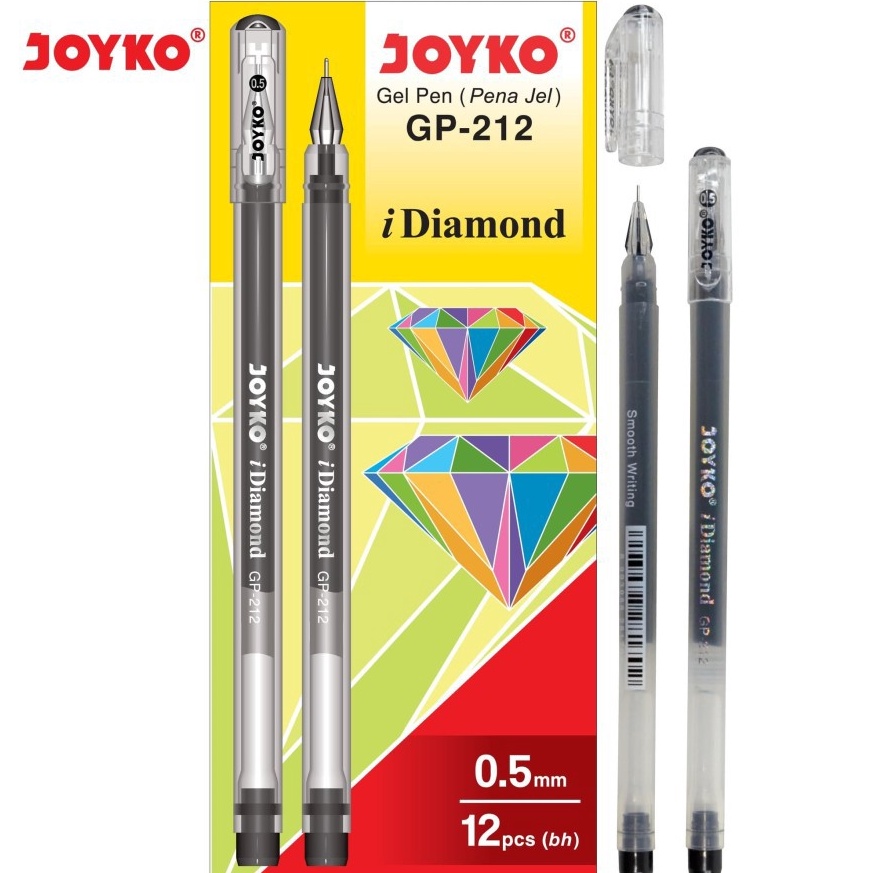 

Promo.. Joyko Gell Pen GP-212 ( I-Diamond ) ( 1 Pack - 12 Pcs ) 9VY