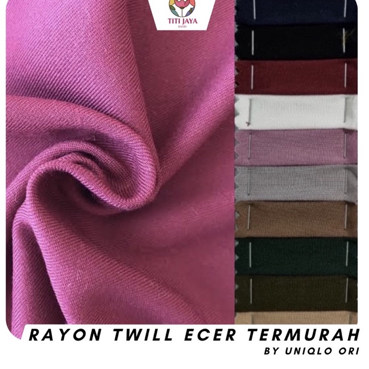 Terbaru 3.3 TERMURAH  Kain Rayon Twill Polos BY ZARA ORIGINAL / 100% RAYON, TIDAK BERBULU, TIDAK NER