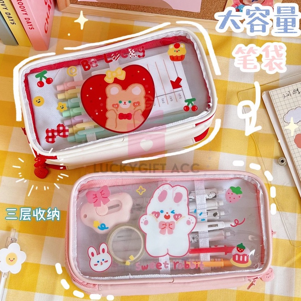 

Terbatas.. KOTAK PENSIL ANIMAL / TEMPAT PENSIL ANAK AESTHETIC TRANSPARANT MOTIF KARTUN JEPANG BEAR BUNNY PENCIL CASE 9AI