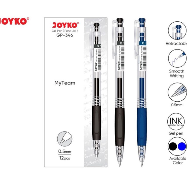 

Harga Termurah.. Pulpen JOYKO GEL My Team GP-346 Retractable 0.5mm - 12 Pcs 62