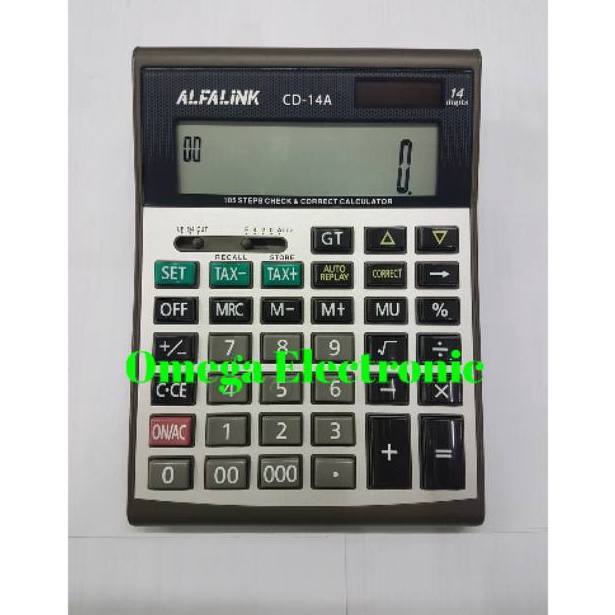 

Dijual murah Alfalink Calculator CD-14A - Kalkulator Desktop Meja Office Check Correct 14 Digits FLL