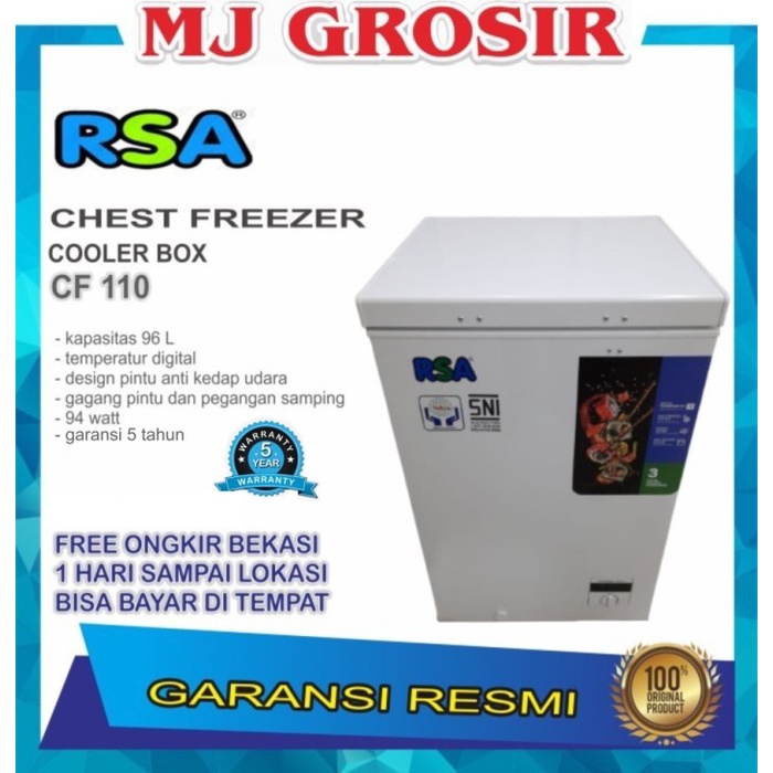 Terlaris Rsa Chest Freezer Cf 100 Box 100L Lemari Pembeku 100 Liter By Gea