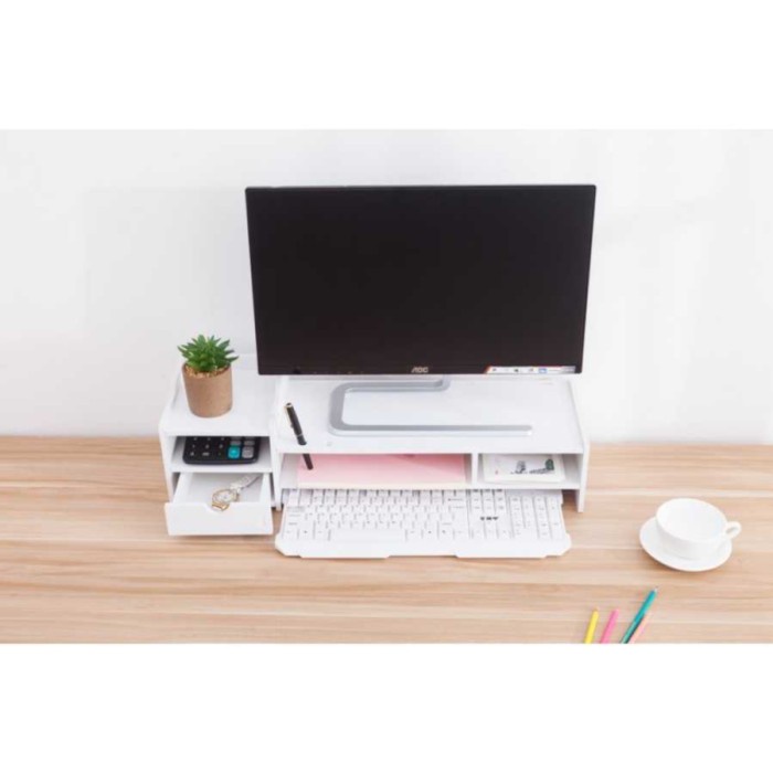 Stand Meja Laptop Dudukan Rak Monitor Pc Komputer Holder Monitor