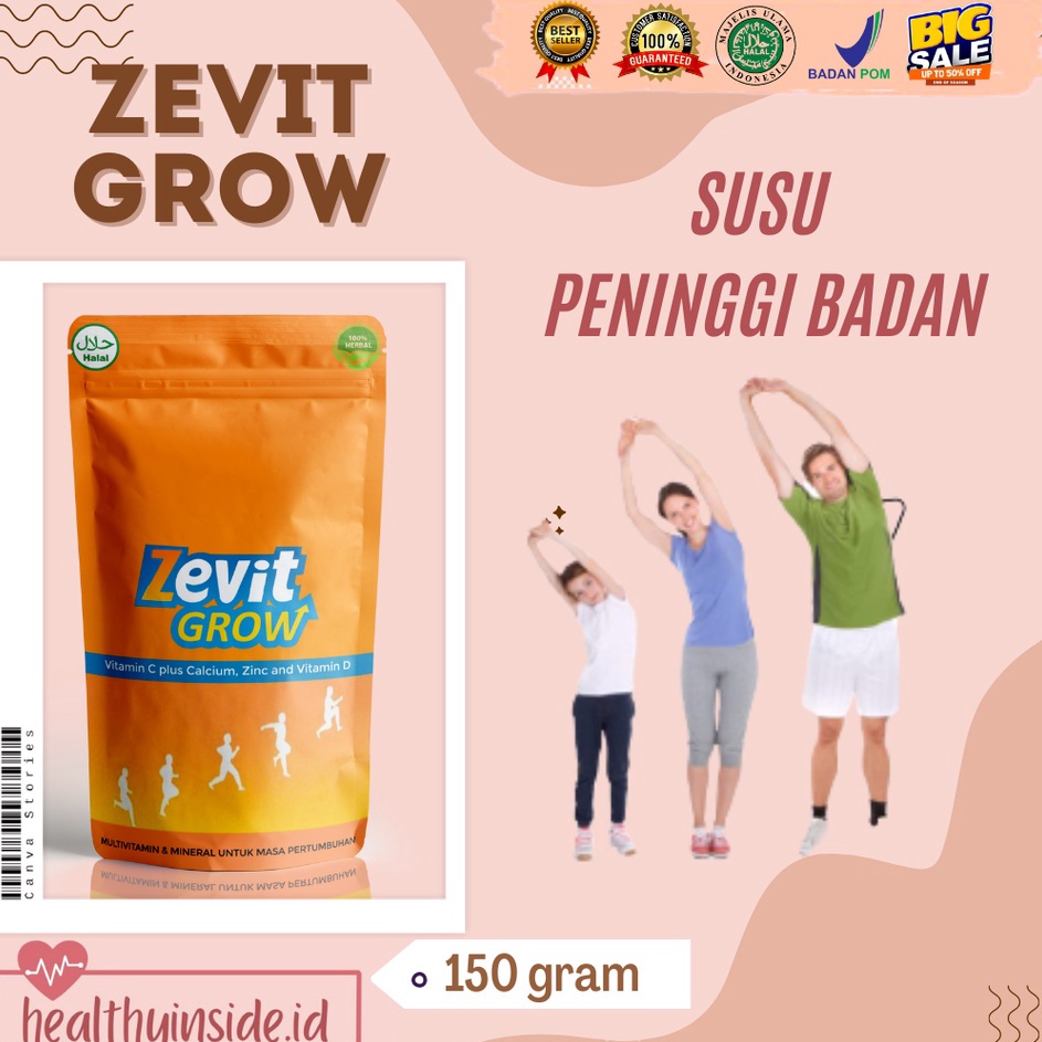 

✨12.12✨ COD ZEVIT GROW [BEST SELLER] - SUSU PENINGGI BADAN TERLARIS / PENINGGI BADAN ANAK-DEWASA / ORIGINAL BPOM buruan