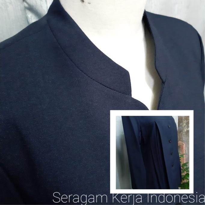 Seragam Guru Hamil / Seragam PNS Wanita Hamil Biru Dongker / Navy Blue