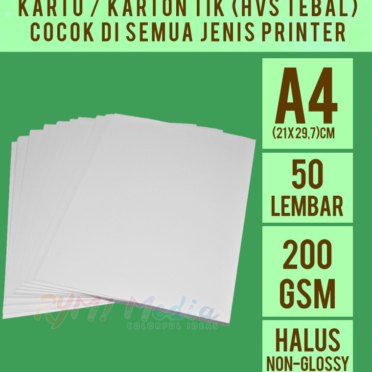 

>XG34448< Kartu TIK 200 gsm A4 isi 50 lbr / Kertas HVS BC Tebal Halus Brief Card 200 gram For Inkjet Printer