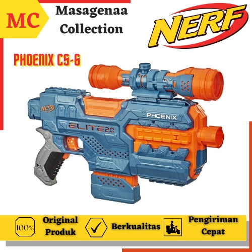 Mainan Tembak Tembakan Pistol Pistolan Nerf Elite Elit 2.0 Phoenix CS-6 CS6 Blaster Shotgun Shot Gun