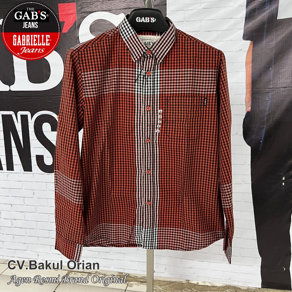 Kemeja Pria Gab's Gabrielle GBL Original Size S Reguler - HA02498RS-S