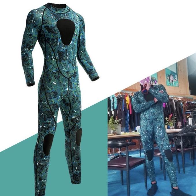 Wetsuit pria 3mm neoprene camoflauge for diving | wetsuit spearfishing