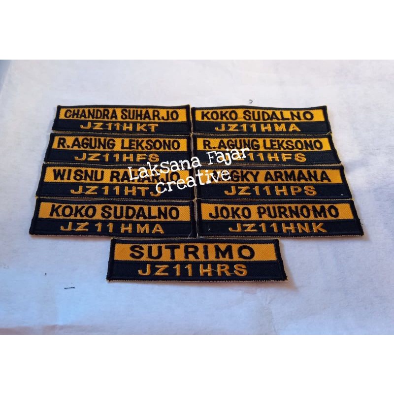 label nama bordir RAPI