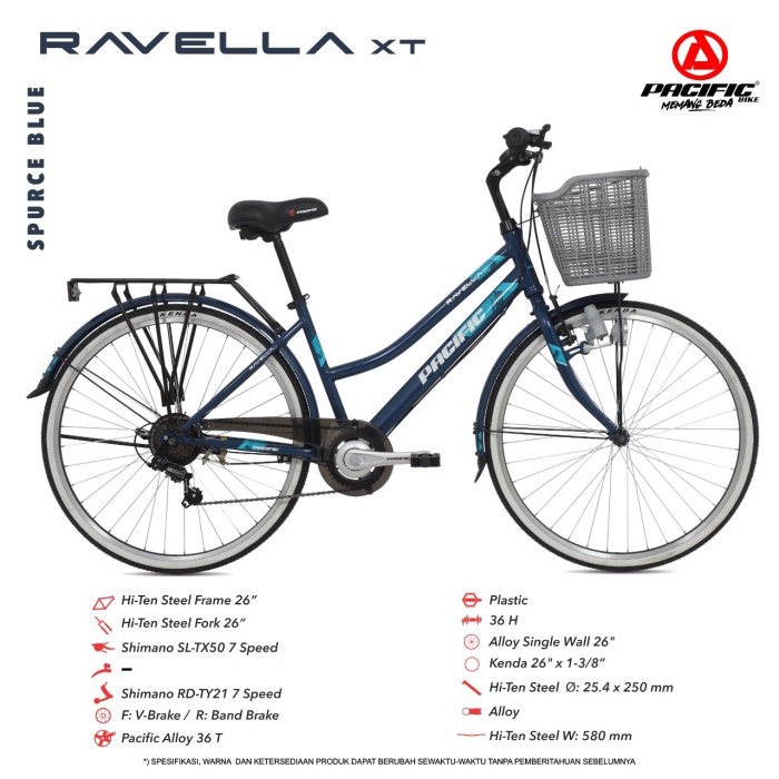 Terlaris Ojol Ravella Xt Pacific City Bike 26 Inch Sepeda Mini